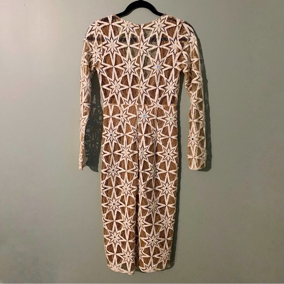 For Love and Lemons Metzi Floral Mirror Slit Lace Midi Dress - Picture 5 of 10